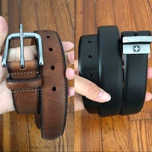 Men’s Leather Belt Bundle Black/Brown Sz 36